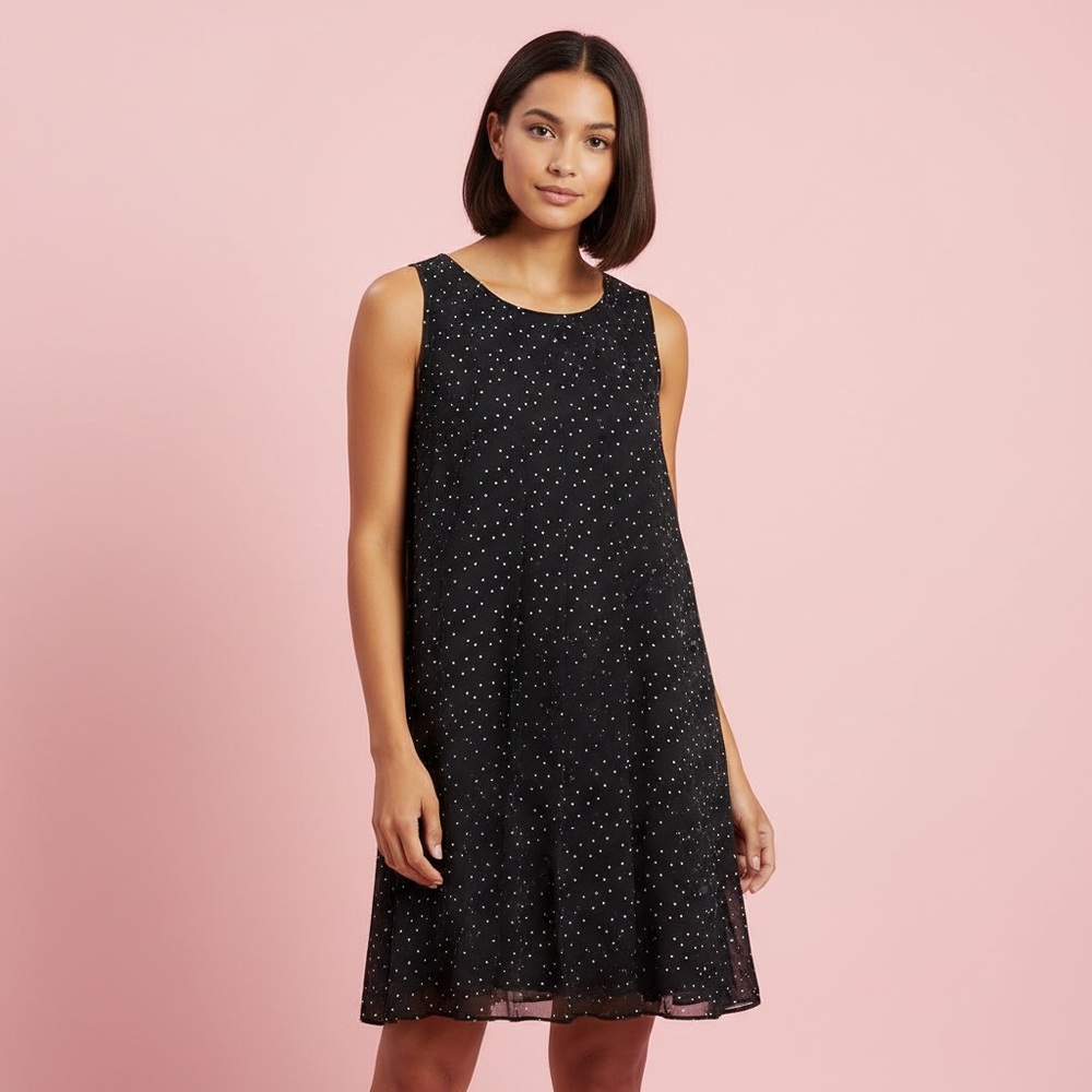 Max Studio Black and White Polka Dot Mini Dress